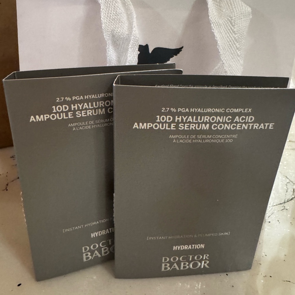 Doctor Babor Hydration Ampoule Serum Concentrate two piece sample plus gift bag
